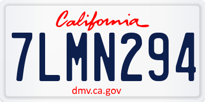 CA license plate 7LMN294