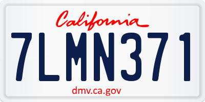 CA license plate 7LMN371