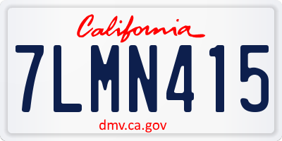 CA license plate 7LMN415
