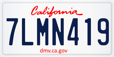 CA license plate 7LMN419