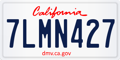 CA license plate 7LMN427