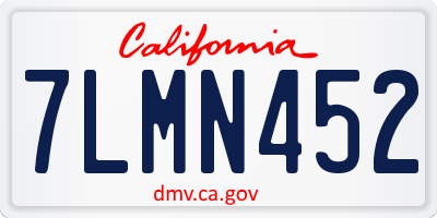 CA license plate 7LMN452
