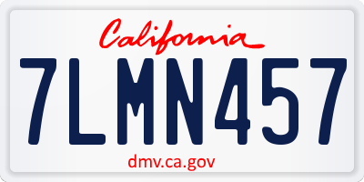CA license plate 7LMN457
