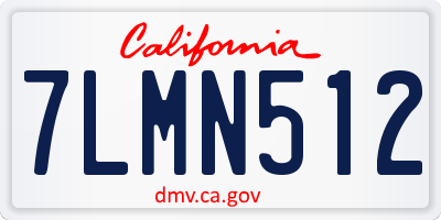 CA license plate 7LMN512