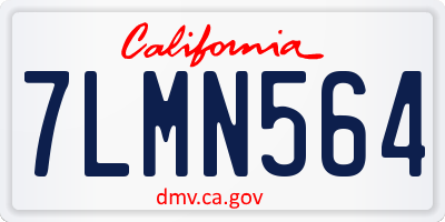 CA license plate 7LMN564