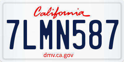 CA license plate 7LMN587