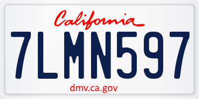 CA license plate 7LMN597