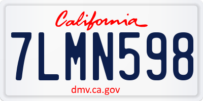 CA license plate 7LMN598