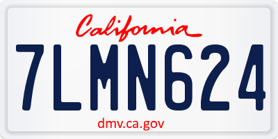 CA license plate 7LMN624