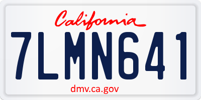 CA license plate 7LMN641