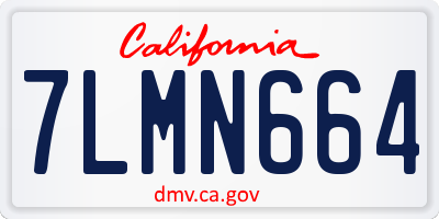 CA license plate 7LMN664