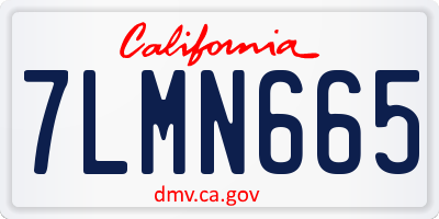 CA license plate 7LMN665