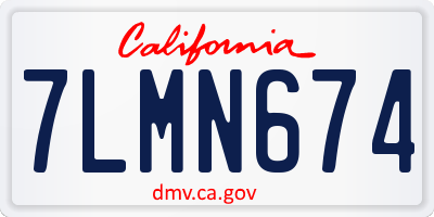 CA license plate 7LMN674