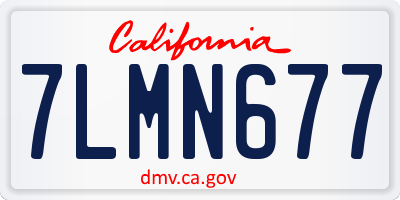 CA license plate 7LMN677