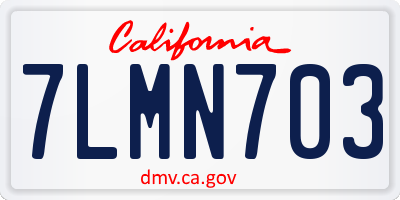 CA license plate 7LMN703