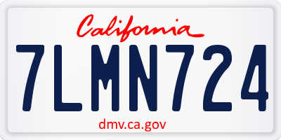 CA license plate 7LMN724