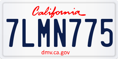 CA license plate 7LMN775