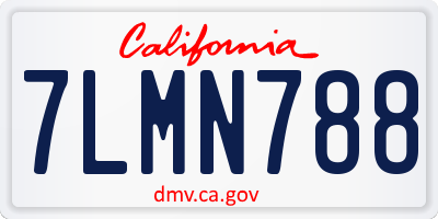 CA license plate 7LMN788