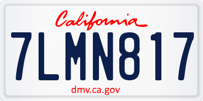CA license plate 7LMN817