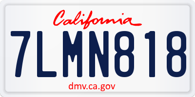 CA license plate 7LMN818