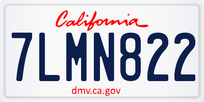 CA license plate 7LMN822