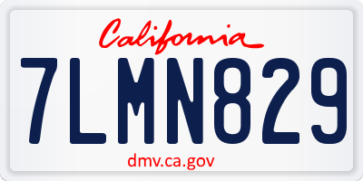 CA license plate 7LMN829