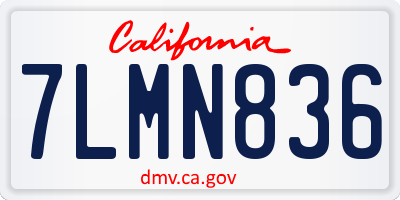 CA license plate 7LMN836