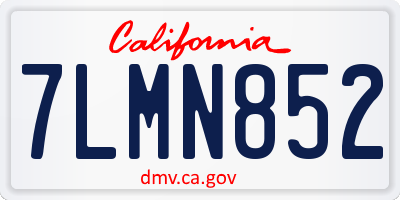 CA license plate 7LMN852