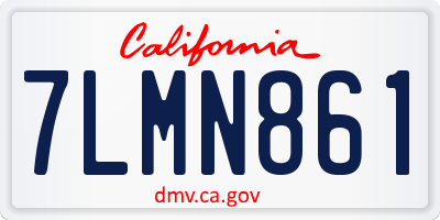 CA license plate 7LMN861