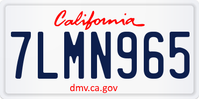 CA license plate 7LMN965