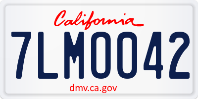 CA license plate 7LMO042