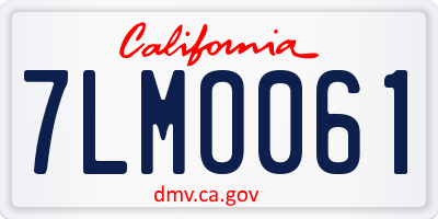 CA license plate 7LMO061