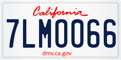 CA license plate 7LMO066
