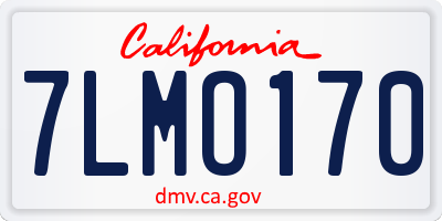 CA license plate 7LMO170