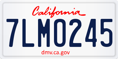 CA license plate 7LMO245