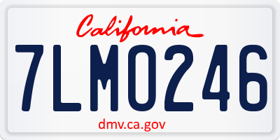 CA license plate 7LMO246