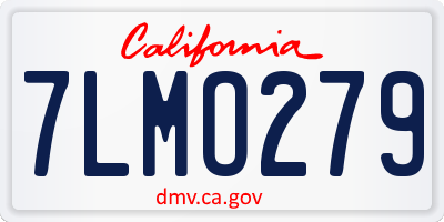 CA license plate 7LMO279