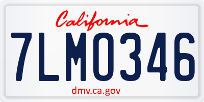 CA license plate 7LMO346
