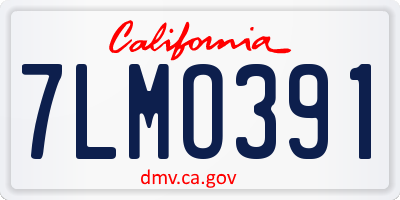 CA license plate 7LMO391
