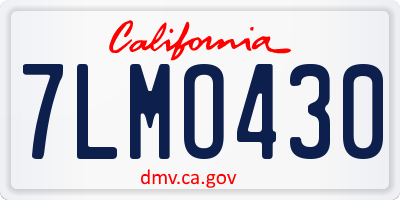 CA license plate 7LMO430