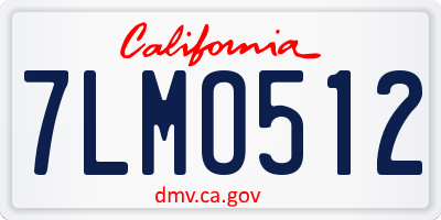 CA license plate 7LMO512