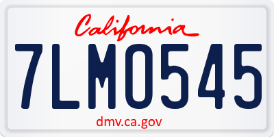 CA license plate 7LMO545