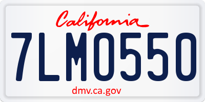 CA license plate 7LMO550