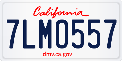 CA license plate 7LMO557