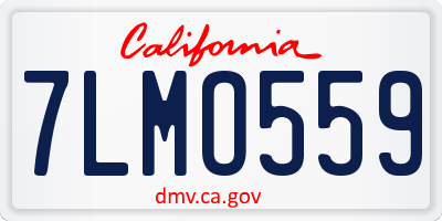 CA license plate 7LMO559