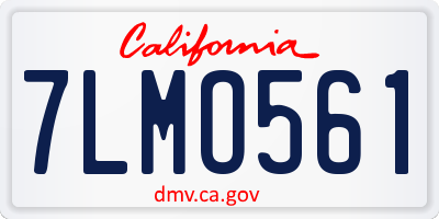CA license plate 7LMO561