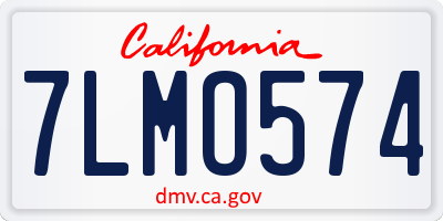 CA license plate 7LMO574