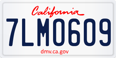 CA license plate 7LMO609