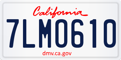 CA license plate 7LMO610