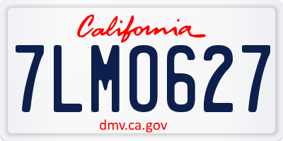 CA license plate 7LMO627